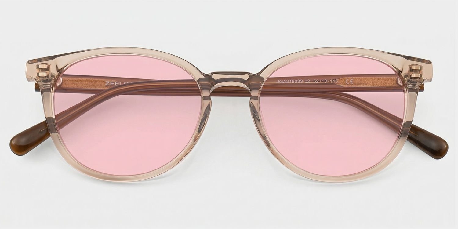 Allison Clear Brown Round Sunglasses - Image 2
