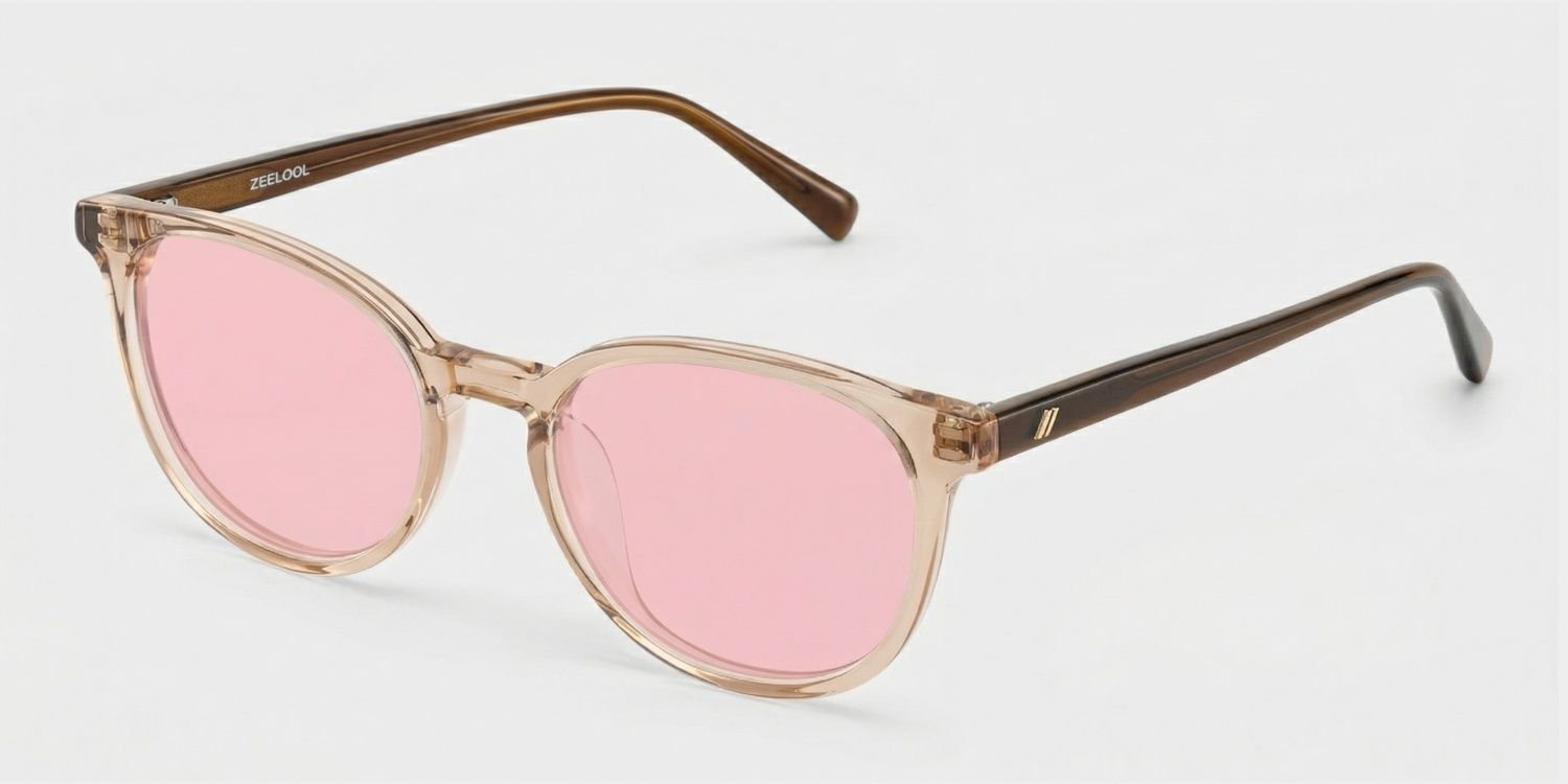 Allison Clear Brown Round Sunglasses - Image 3