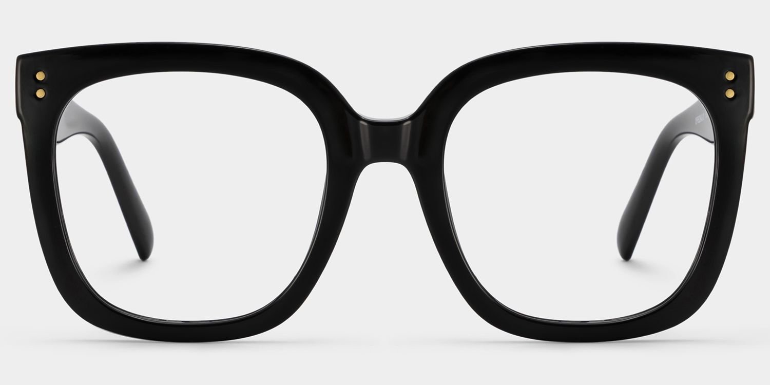 Ebony Black Square Glasses - Image 2