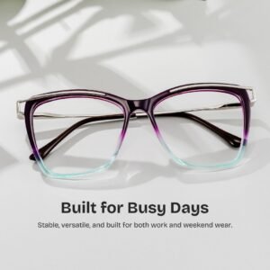 Krystle Purple-Blue Square Glasses
