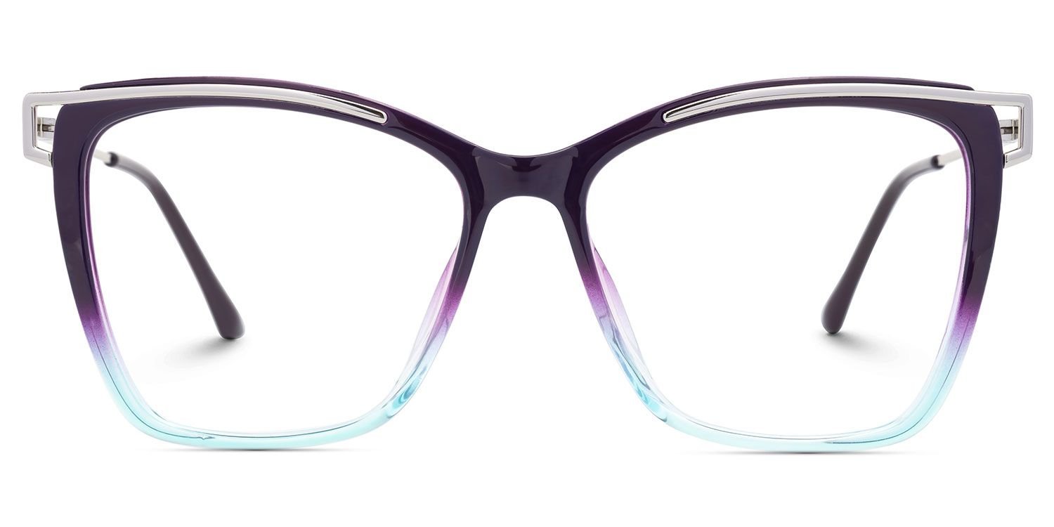 Krystle Purple-Blue Square Glasses - Image 2