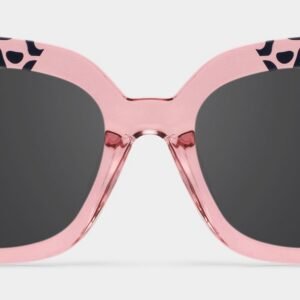 Malcolm Pink-Leopard Square Sunglasses