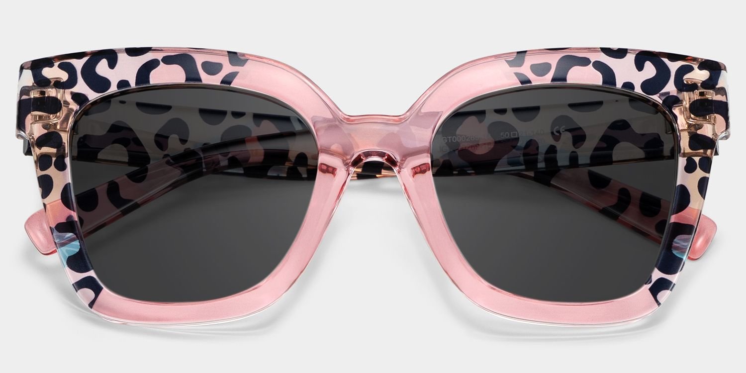 Malcolm Pink-Leopard Square Sunglasses - Image 2