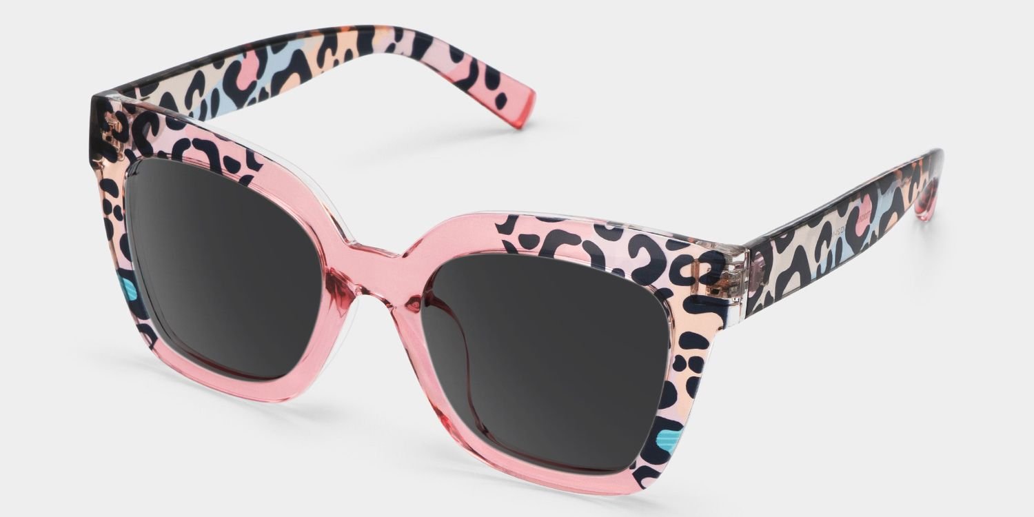 Malcolm Pink-Leopard Square Sunglasses - Image 3